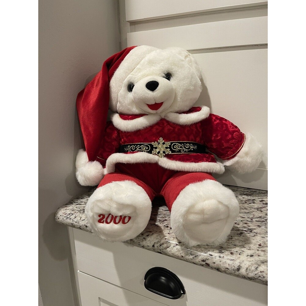Snowflake Teddy Plush Bear 21 Inch Christmas 2000 Millennium Vintage Toy